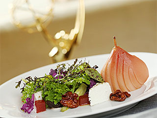 Roquefort Cream with Poached Pears Roquefort Cream with Poached Pears