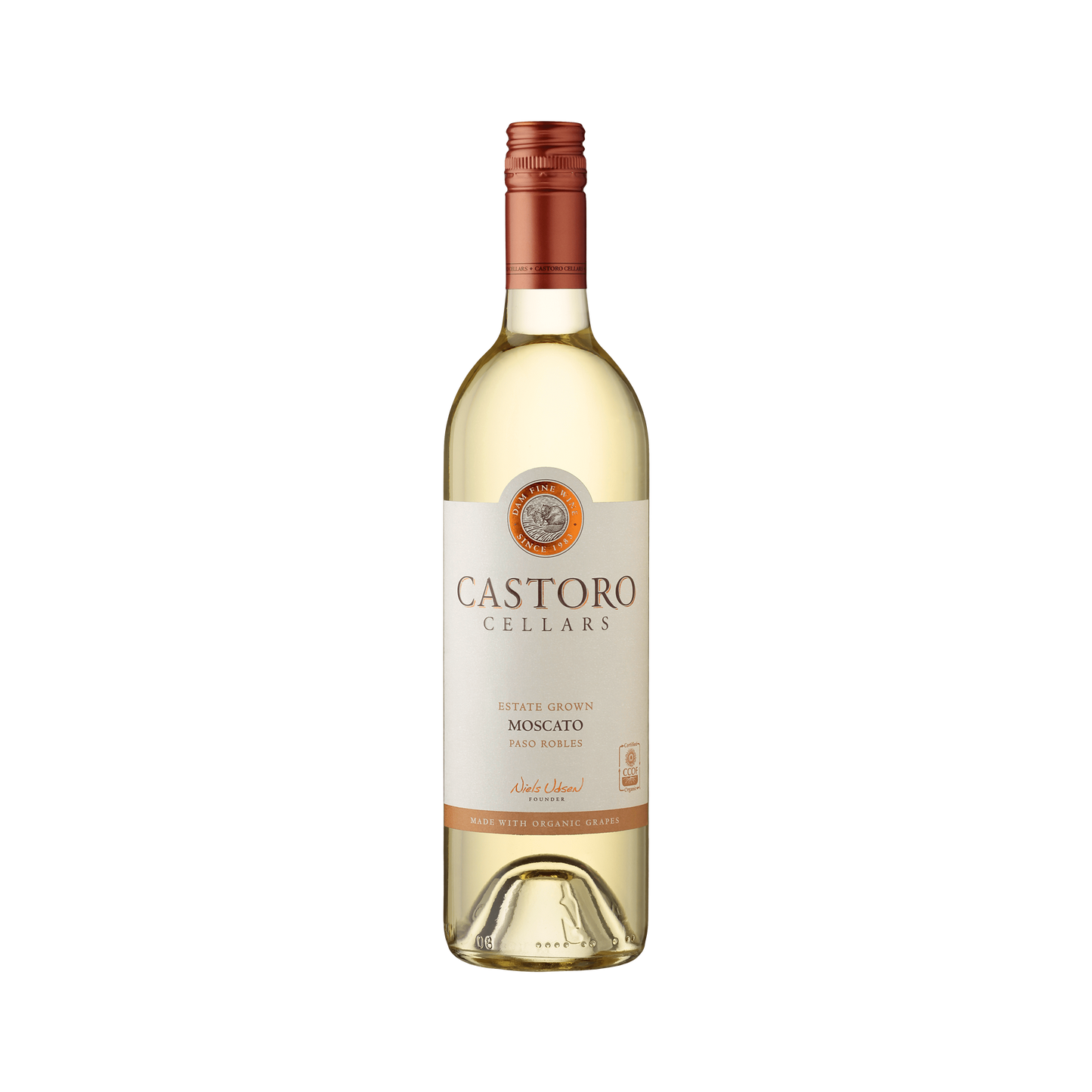 A bottle of Castoro Cellars 2019 Moscato