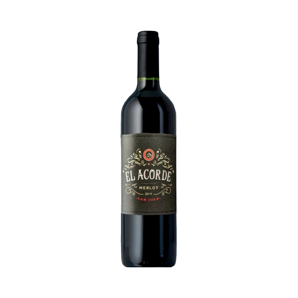 A bottle of El Acorde 2019 Merlot