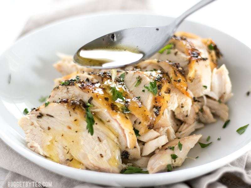 Herb Roasted Chicken Breast add juices