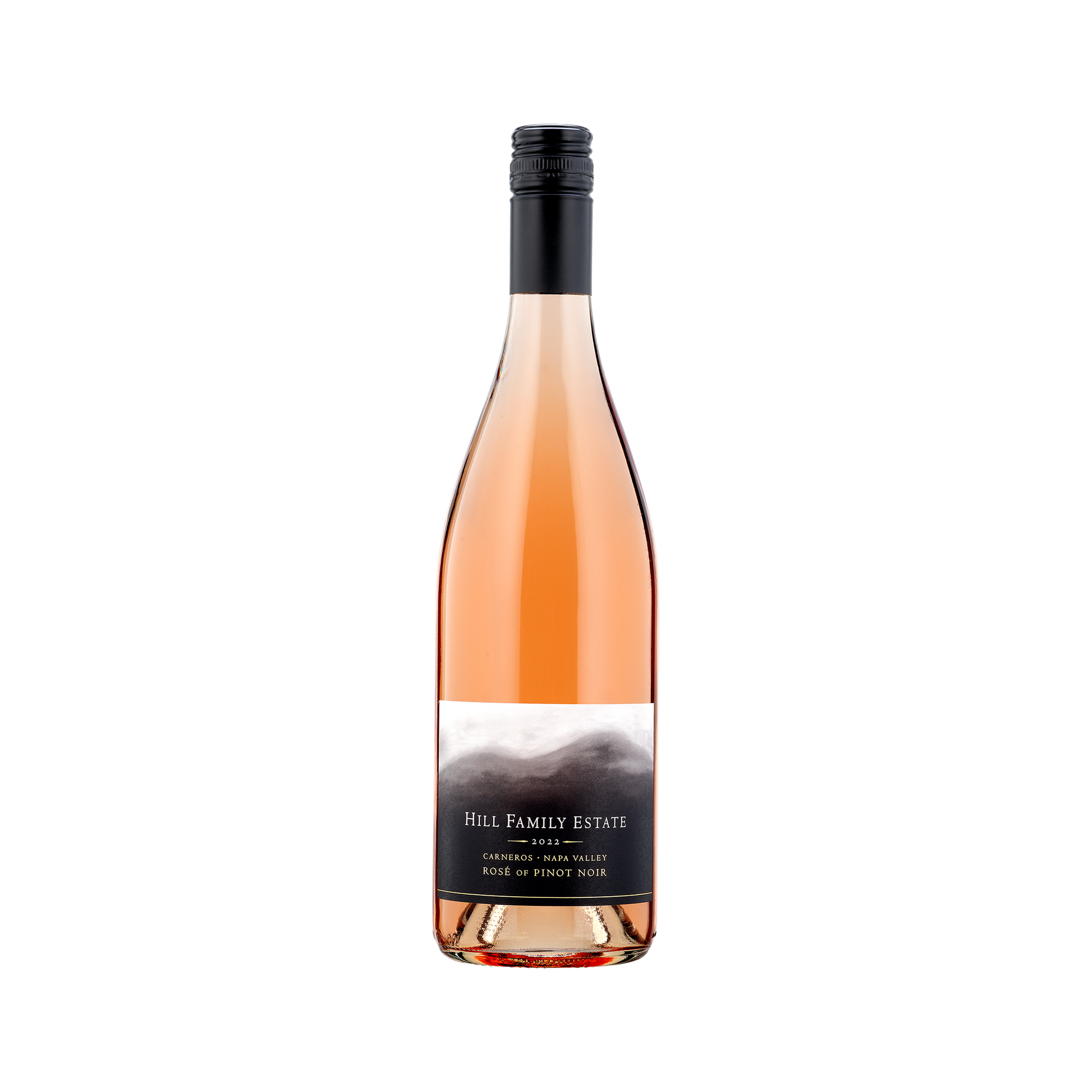 A bottle of Hill Family Estate 2022 Rose of Pinot Noir