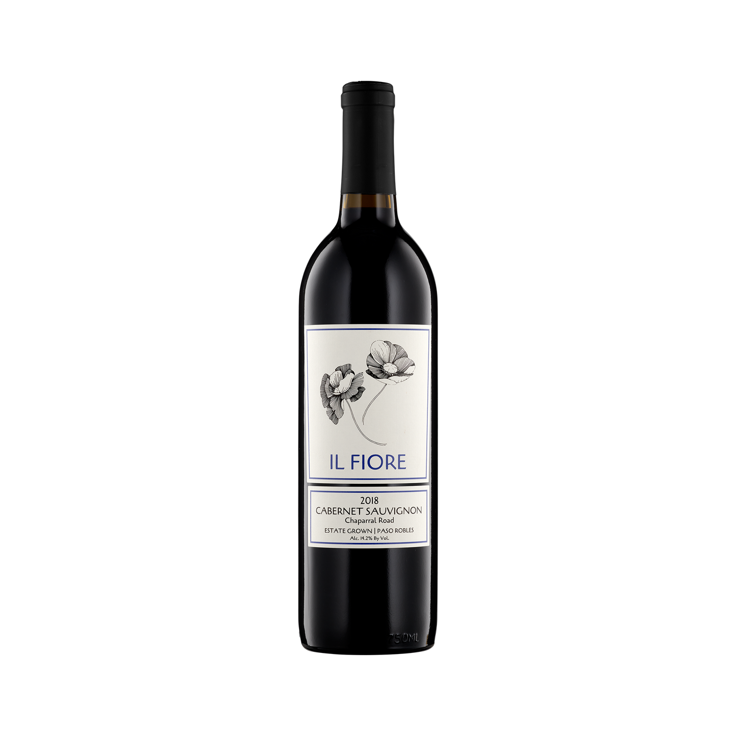A bottle of Il Fiore Estate 2018 'Chaparral Road' Cabernet Sauvignon