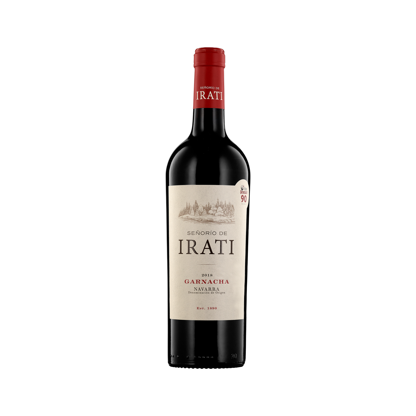 A bottle of Irati 2018 Garnacha