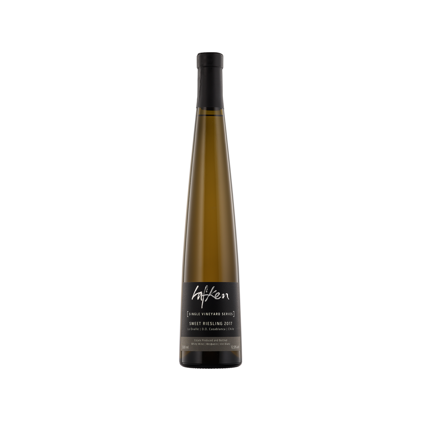 A bottle of Lafken 2017 Riesling