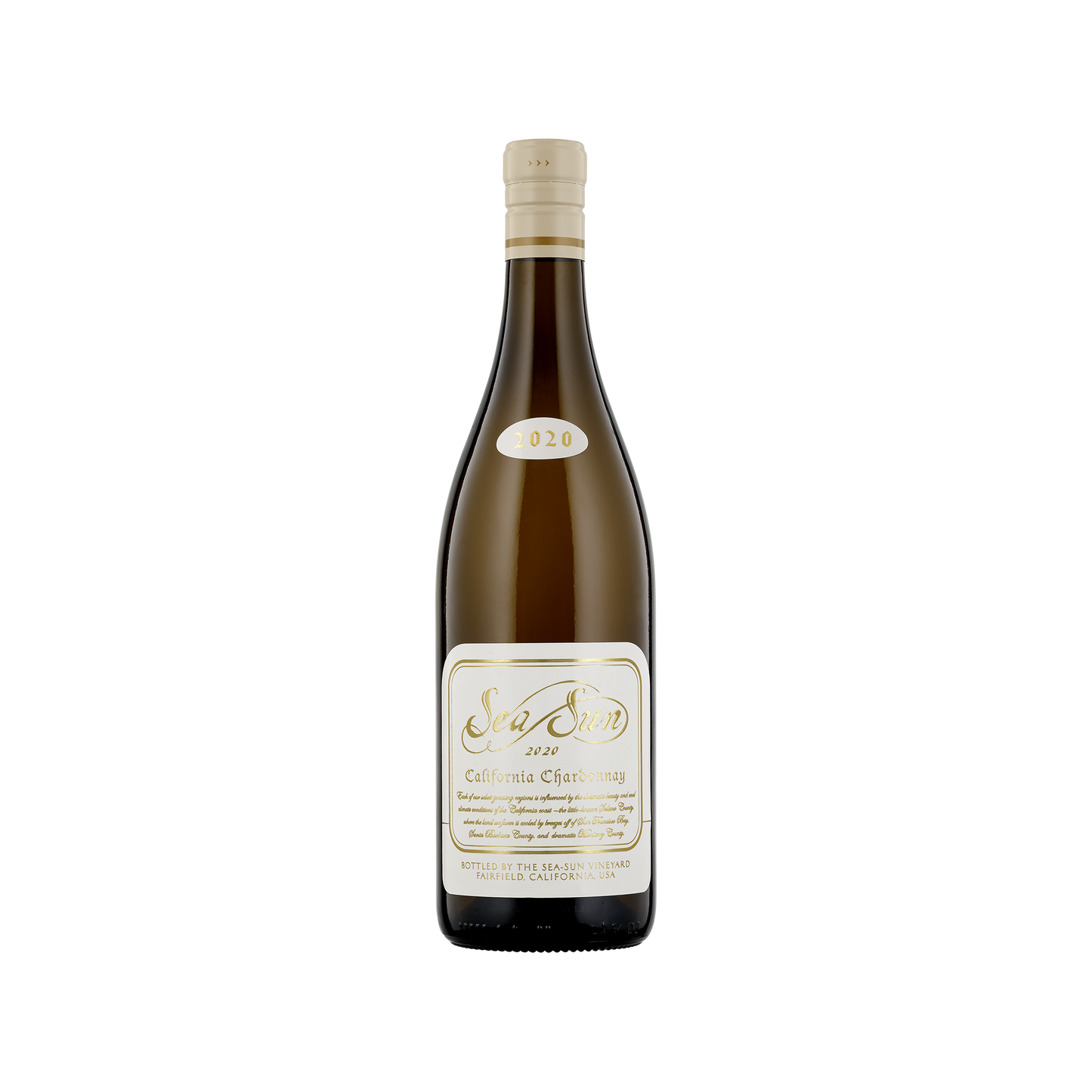 A bottle of Sea Sun 2020 Chardonnay