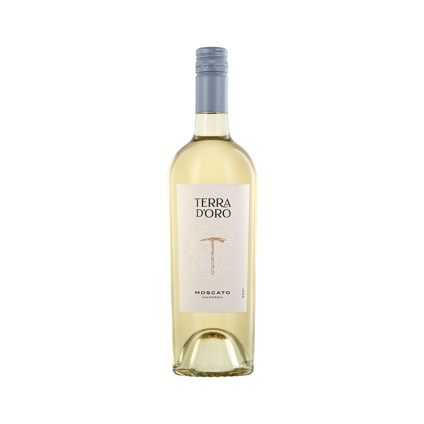A bottle of Terra D'Oro 2021 Moscato