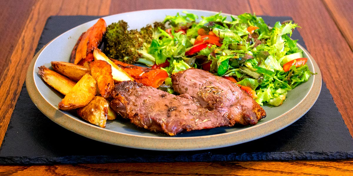 grilled lamb steaks feature