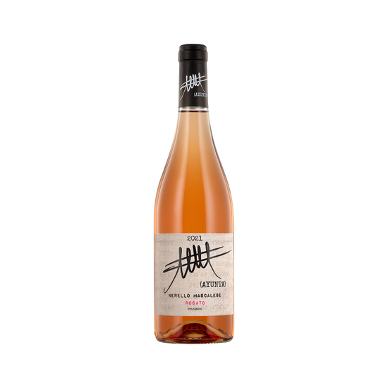 A bottle of Ayunta 2021 Nerello Mascalese Rosato