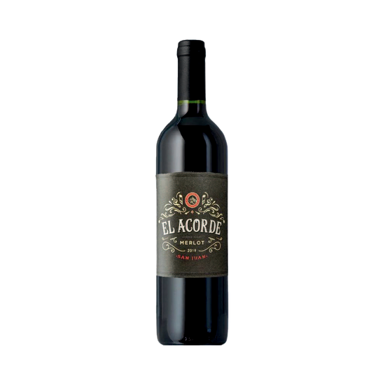 A bottle of El Acorde 2019 Merlot