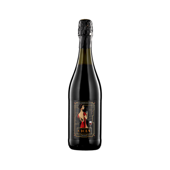 A bottle of Gioia Lambrusco
