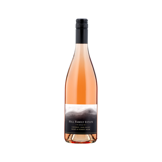 A bottle of Hill Family Estate 2022 Rose of Pinot Noir