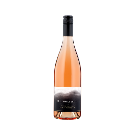 A bottle of Hill Family Estate 2022 Rose of Pinot Noir