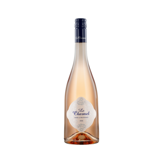 A bottle of Le Charmel 2021 Rose