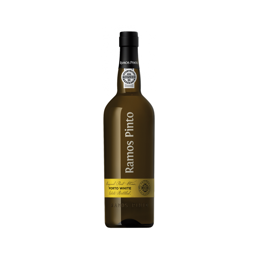 A bottle of Ramos Pinto White Port