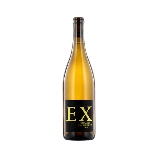 A bottle of EX Wines 2019 Chardonnay Unoaked